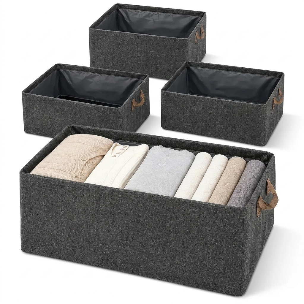 Kit cesto organizador de guarda-roupa reforçado