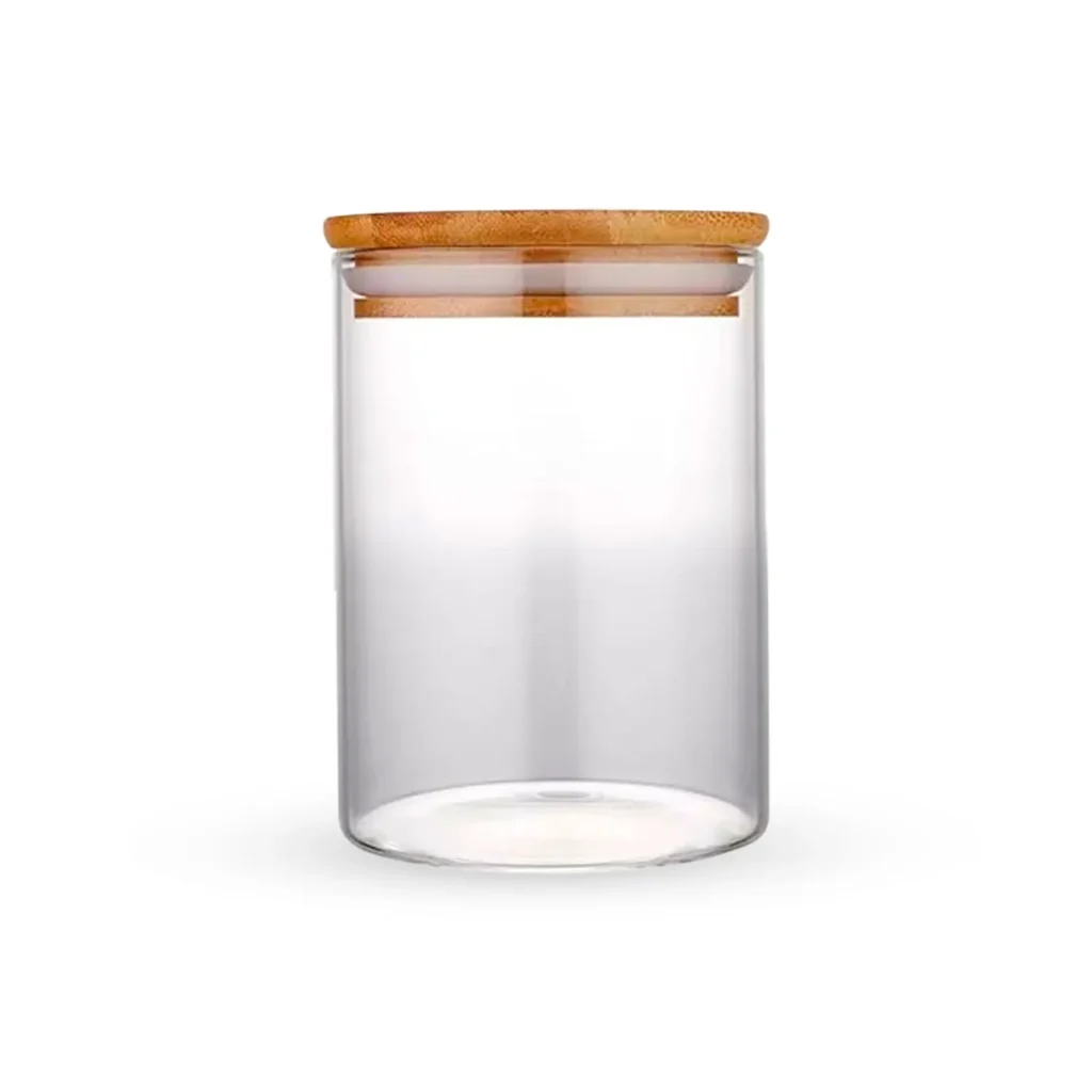 Pote Hermético de 400 ml para Temperos e Condimentos com Tampa de Bambu