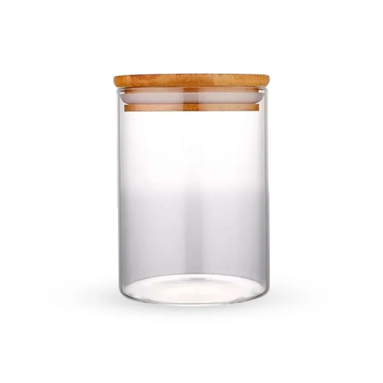 Pote Hermético de 400 ml para Temperos e Condimentos com Tampa de Bambu